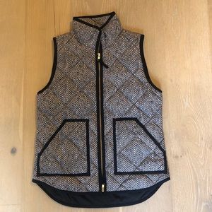 Herringbone black and white vest- J Crew